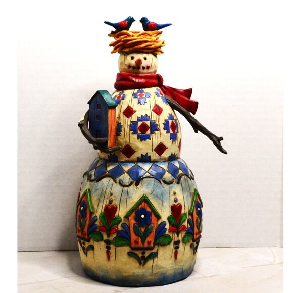 Jim Shore Snowman 2003 Heartland Creek With Birds Bird Houses Winter Decor - Picture 1 of 8